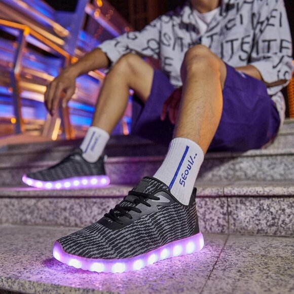 Light Up Shoes Unisex LED Sneakers USB Charging for Parties Nightclubs - Picture 6 of 8